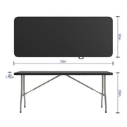 6 ft Plastic Bi-Fold Folding Table by Flash Furniture – 30"W x 72"L, Plastic, Metal, Plastic: Polyethylene, Black, Model RB-3072FH-BK-GG