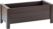 New Age Garden ECOFLEX 48" Rectangular Planter Box - Durable, Non-Toxic Wood Plastic Composite, Can Be Painted, Ideal for Flowers, Herbs, Vegetables - Deep Planting 17.5" Depth, Walnut