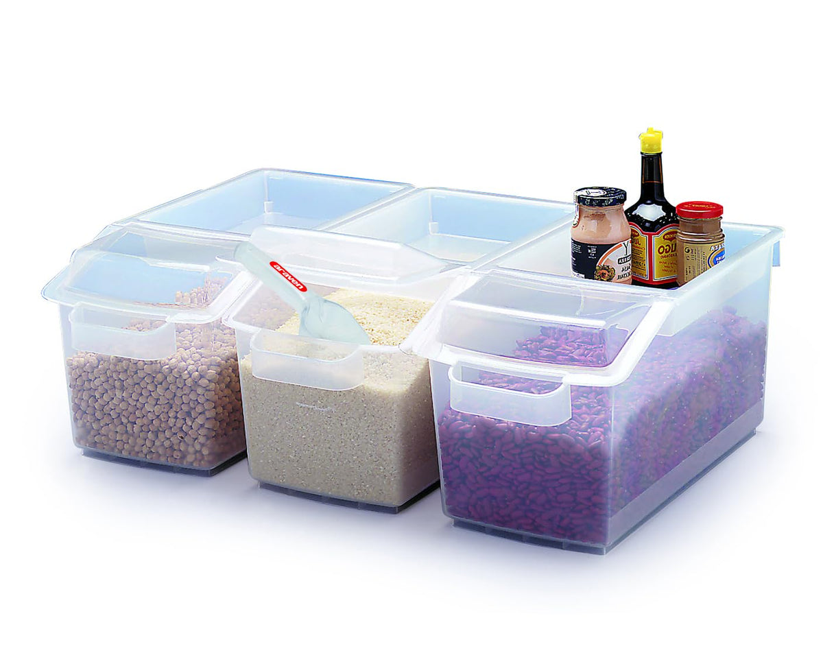 Ingredient Bin by Araven – 8 7/8"(H) x 9"(W) x 19"(D)., 3.7 gallons, Polypropylene, Clear, Model 09308