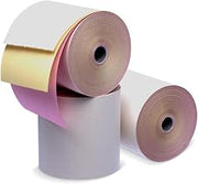 RiteMade Carbonless 3-Ply Register Roll Bond White/Canary/Pink, 67' Length x 3" Width | 50/Case