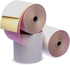 RiteMade Carbonless 3-Ply Register Roll Bond White/Canary/Pink, 67' Length x 3" Width | 50/Case