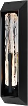 CWI Lighting Curva Integrated LED 24in Sand Black Outdoor Wall Light with Handcrafted Glass for Garage Door, Front Porch, Entryway