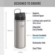 ICON SERIES by THERMOS – 24 Ounces, 24.0 fluid_ounces, Stainless Steel, Matte Stainless Steel, Model IS2202MS4
