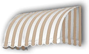 AWNTECH 10.38 FT. Savannah Fixed Awning 124.5 in. W X 44 in. H X 36 in. D Acrylic Fabric in Linen/White Stripe SV33-10TW