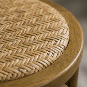 Walnut Backless Counter Stool by Furnifact – Elm Wood, Rattan, Elm, Brown