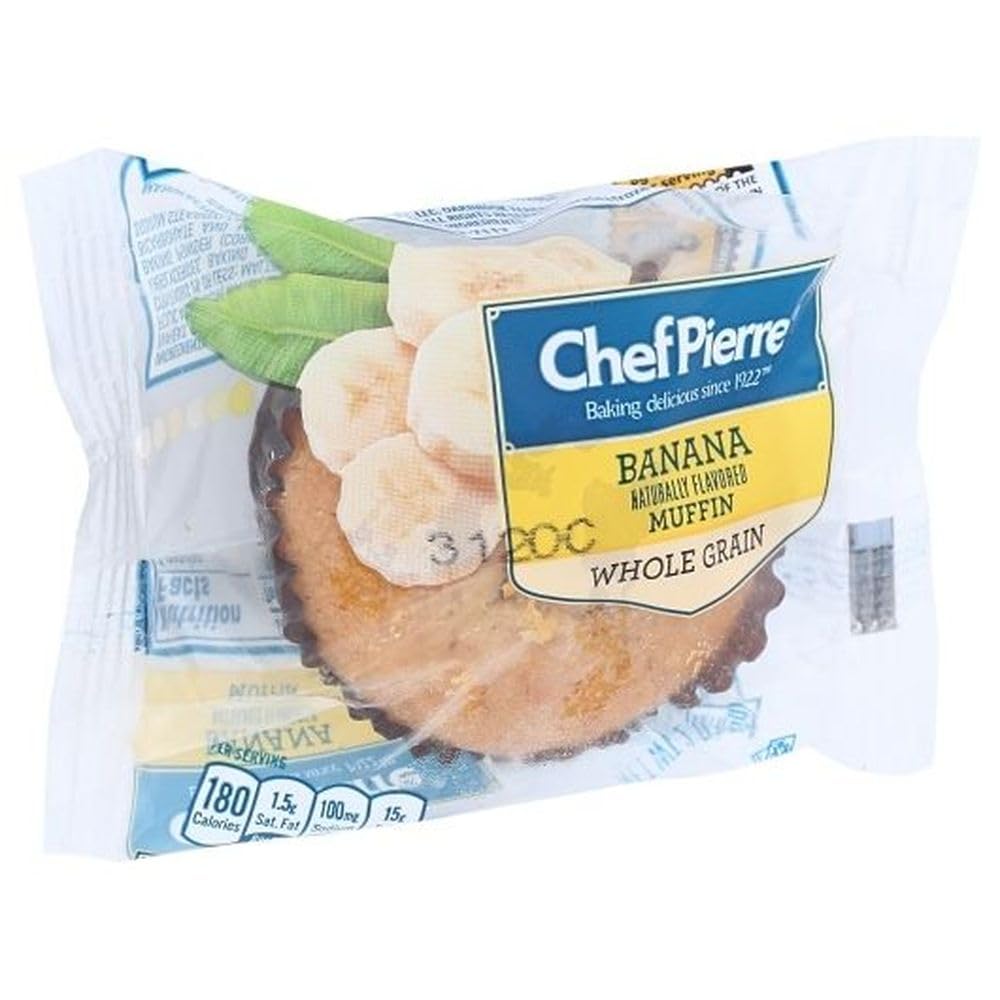 Chef Pierre Individually Wrapped Whole Grain Banana Muffin by Sara Lee – 1 Muffin (57g) (57g), Pack of 48