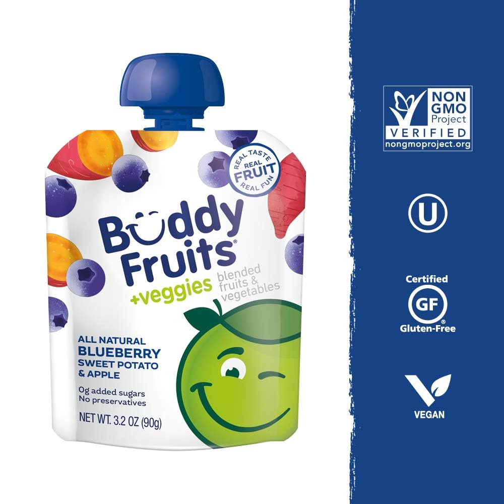 Buddy Fruits Blueberry & Sweet Potato / 3.2 Ounce (Pack of 18) / 1 Applesauce
