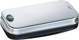 Cilio Crumb Remover for Table - 6.5 x 3.74 x 1.57 in, Silver & Black - Stainless Steel Triple Brush Sweeper - Handheld Crumb Sweeper