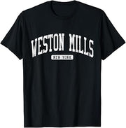 Weston Mills New York NY JS03 College University Style T-Shirt