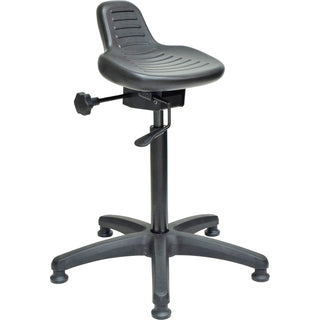 Interion Height Adjustable Ergonomic Sit Stand Stool by Global Industrial – Black, Model 571005