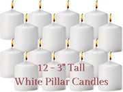 Hollowick Select Wax White Solid Wax Pillar Candle 3" Dia x 3" H (12/case)