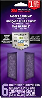 3M Pro Grade Precision Sanding Sheets with No-Slip Grip, 3-2/3 x 9 in, Assorted Grits, 6-Pack (SHTRASST-PGP6T)