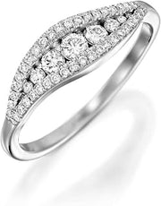 1.5ct Engagement Ring for Women Round Cut Moissanite Split Channel Set White Gold Plated