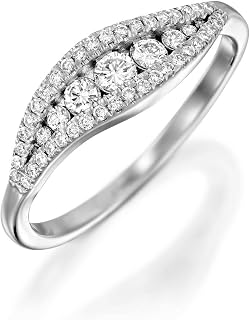 1.5ct Engagement Ring for Women Round Cut Moissanite Split Channel Set White Gold Plated