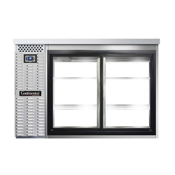 BBC50-SS-SGD-PT Two Section Sliding Glass Door Refrigerated Pass-Thru Back Bar Cooler by Continental Refrigerator – Commercial Grade