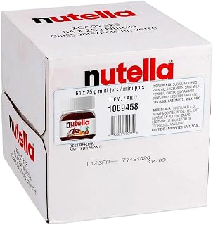 Nutella Hazelnut Spread with Cocoa Glass Jar.88 Ounce - 64 per case.