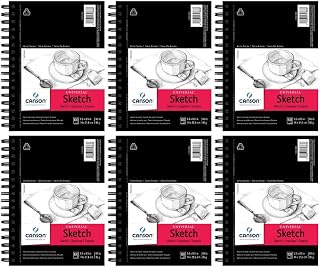 Canson Artist Series Universal Sketch Pad, 5.5" x 8.5", 65 lb. (96gsm), 100 Sheets/Pad, Case of 12 Pads, 1200 Sheets Total