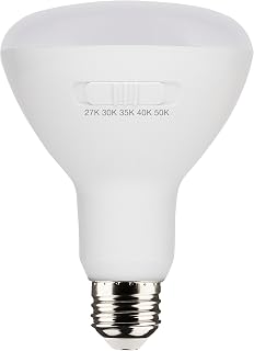 Satco 8.5W BR30 LED Flood Bulb, 5-CCT, 700 Lumens, 90 CRI, E26 (2 Bulbs)