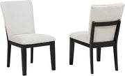 Dillon 34" High Modern Upholstered Dining Chair Mid Century Home Kitchen Side Seating Fabric Furniture with Solid Wood Legs and Padded Back Support, Functional Interior Design Set of 2 - Black