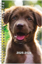 Blueline Essential Academic Weekly/Monthly Planner, 13 Months, July 2025 to July 2026, Twin-Wire Binding, Poly Cover, 8" x 5", Animal Design, Dog (CA114PA.02-26)