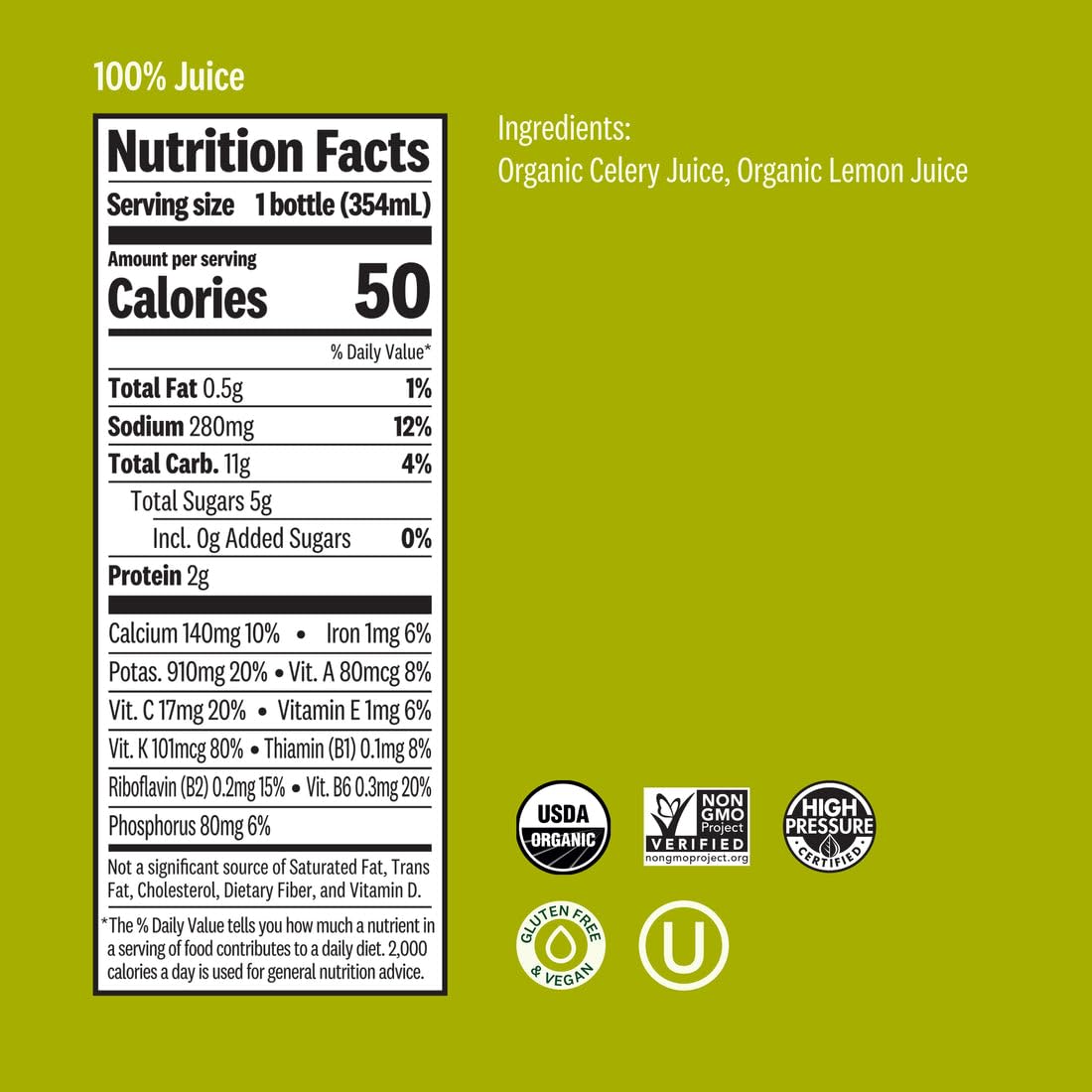 Cold Pressed Celery Juice by Suja – 12 Fl Oz (Pack of 6), Pack of 6