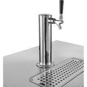Nexel Beer Dispenser Cooler w/Single Tap Dispenser by Global Industrial – 24.38"L x 48"W x 35.63"H, Stainless Steel, Black, Model UDD-24-48-HC