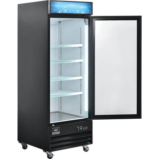 Merchandiser Display Refrigerator by Nexel – 31.9"L x 28.3"W x 82.2"H, 23.0 cubic_feet, Coated Steel, Black, Model G648BMF-HC