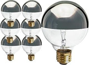 Satco (6 Pack S3862 120-Volt 60-Watt G25 Medium Base Light Bulb, Silver Crown