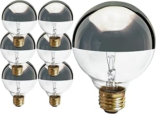Satco (6 Pack S3862 120-Volt 60-Watt G25 Medium Base Light Bulb, Silver Crown