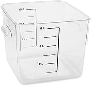 Rubbermaid Commercial Products Space Saving Square Food Storage Container 6 Quart Clear for Kitchen/Sous Vide/Meal Prep