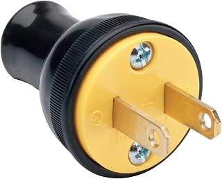 Legrand Pass & Seymour 3123BKCC20 15 Amp 125V Residential Grade Light Duty Plug, NEMA 1-15P, 2 Pole 2 Wire, Black (1-Count)