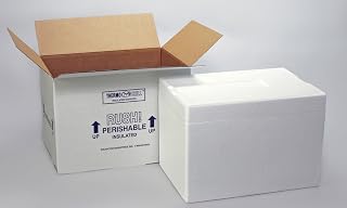 Polar Tech 246C Thermo Chill Insulated Carton with Foam Shipper, Medium, 17" Length x 10" Width x 10-1/2" Depth