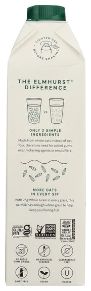 Milk Oat Unsweetened, 32 Fl Oz by Elmhurst – 32 Fl Oz (Pack of 1), Model 0018944000505