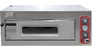 Omcan Stainless Steel Electric Single Chamber Pizza Oven, 5600W, 3.05 cu.ft, Silver
