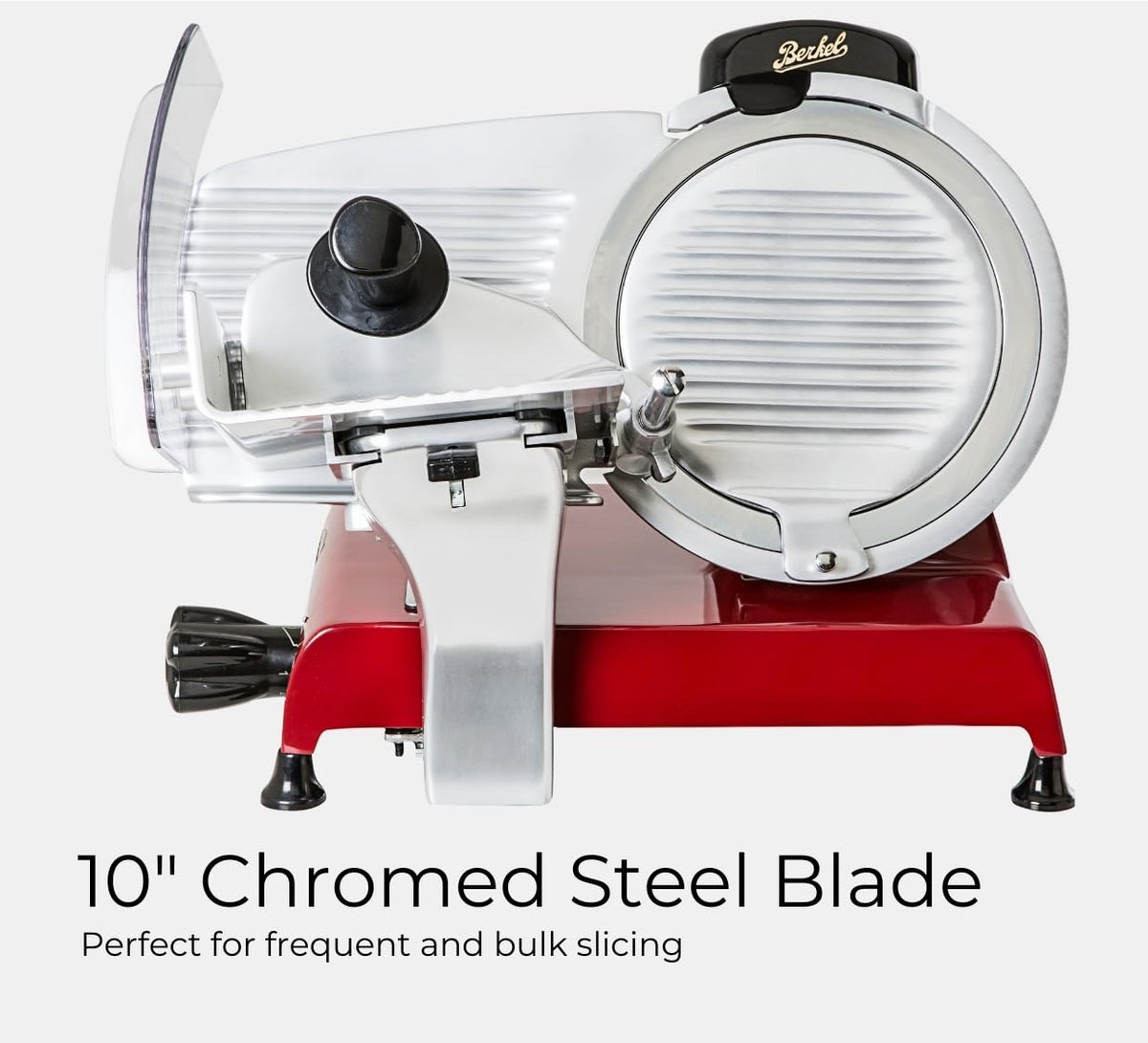Red Line 250 Electric Slicer by Berkel – Red Line 250, 10" Blade, 7.0 cubic_inches, Aluminum Alloy Steel, Red, Model RSEGM0U000000