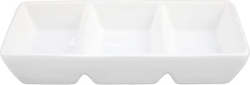 ARG-D3K Signature 3 Div Sauce Dish, 7-1/2" x 3" x 1-1/2"H, Porcelain White (Pack of 36)