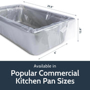 PanSaver Clear Round Pan Liners for Easy Clean Up - Disposable Buffet Pan Liners – Ovenable up to 400F (6 & 7 Quart Round Pan Liner - 15 x 15 IN)