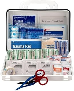 First Aid Only OSHA Compliant 25-Person Contractor's First Aid Kit for Construction Sites, Work Vehicles, Office, Home Renovation - Emergency Supplies for Cuts and Scrapes - Plastic Case - 178 Pieces