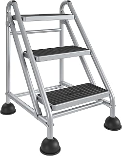 Cosco 3-Step Rolling Step Ladder, Grey