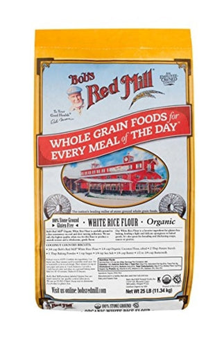 Organic White Rice Flour by Bob's Red Mill – 400 Ounce (Pack of 1), Natural, Model BWC00400