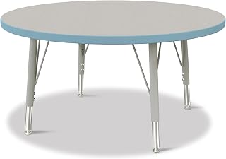 Jonti-Craft Berries 6488JCE131 Round Activity Table - 36" Diameter, E-Height - Freckled Gray/Coastal Blue/Gray