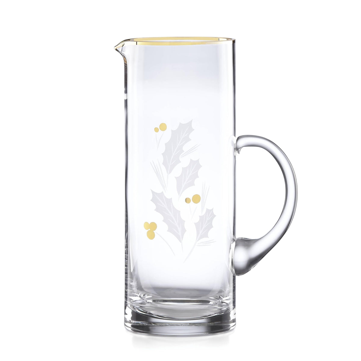 Lenox Holiday Gold Pitcher, 48 Ounces, Clear Glass