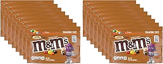 M&M's Caramel Cold Brew Chocolate Candy, Sharing Size, 9.05 oz Resealable Bag (Pack of 16)