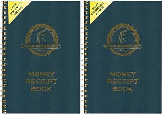 Rediform Gold Standard Carbonless 2 3/4 x 7 Inch Money Receipt Book (8L810) (Pack of 2)