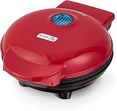DASH Mini Maker Portable Grill Machine + Panini Press for 4" Burgers, Sliders, Sandwiches, Chicken + Other On the Go Breakfast, Lunch, or Snacks with Recipe Guide - Red