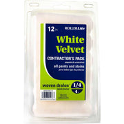 4" x 1/4" Dralon Woven Mini Roller Cover by RollerLite – White, Model 4EWV025-12