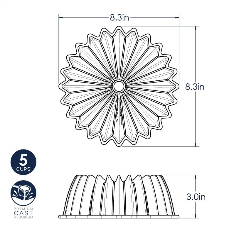Nordic Ware Bundt, 5-Cup / Bundt / Gold Bundt Pans