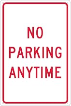 NMC TM2 Aluminum Sign, No Parking Anytime.080" Thick, Lot of 1