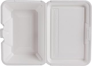DART 1-Compartment Foam Container 100 / Bag with Removable Hinged Lid