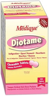 Medique MP220-13 Diotame Anti-Indigestion Chewable Tablet, Standard, Pink (Pack of 250)